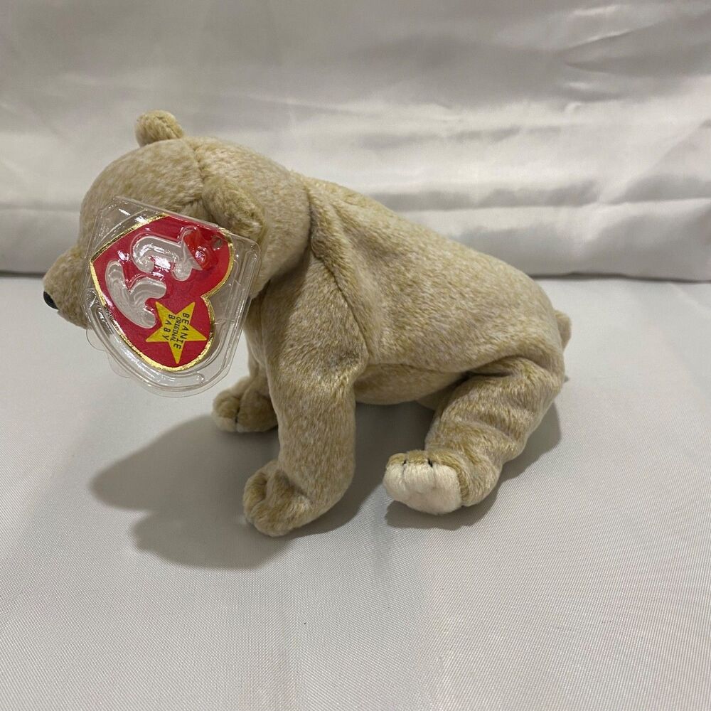 Ty Beanie Baby Almond the Bear 1999 Tan Bean Bag Plush Collectible Vintage - Picture 4 of 9